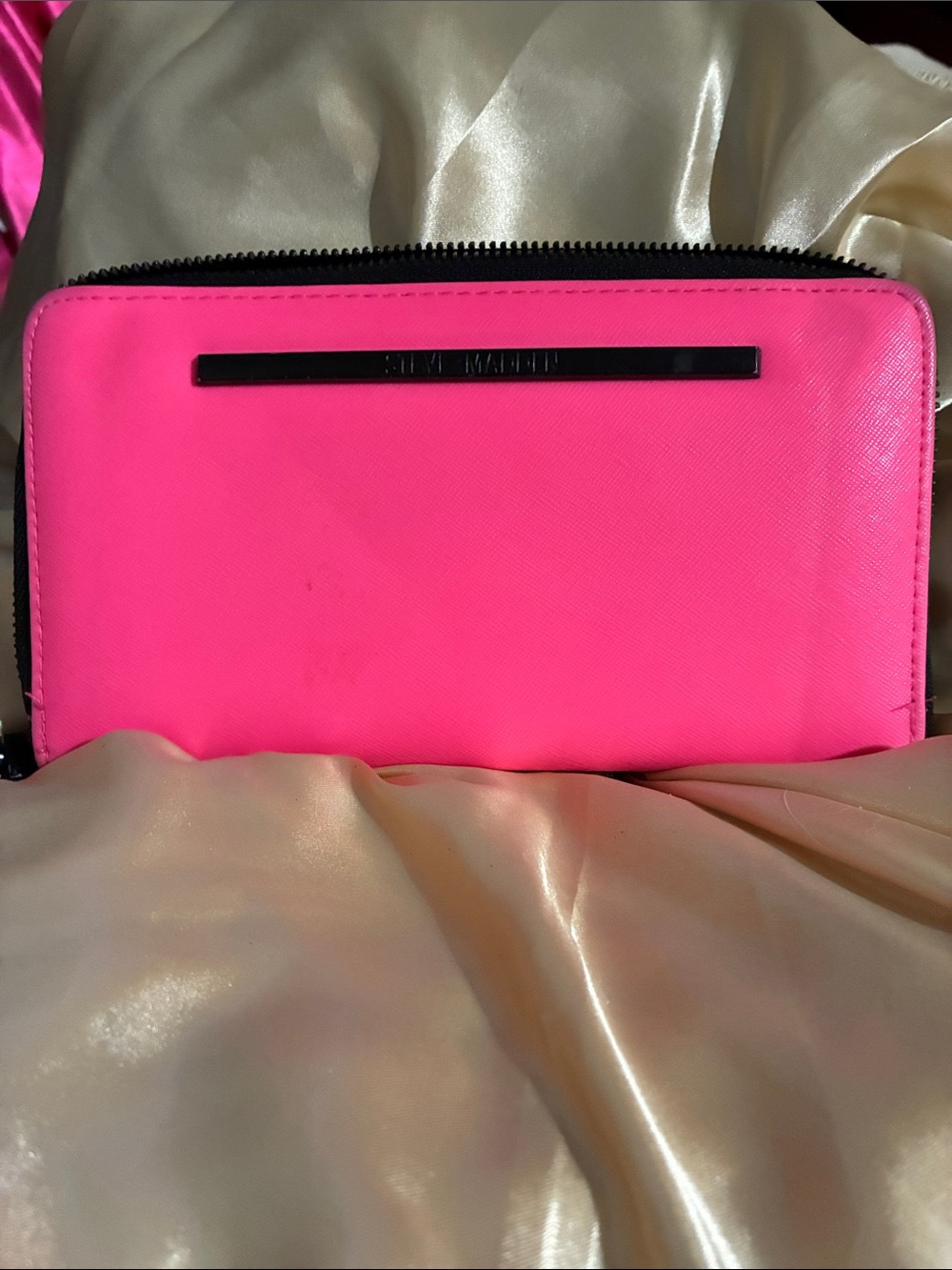 Steve Madden Hot Pink Zip-Around Wallet